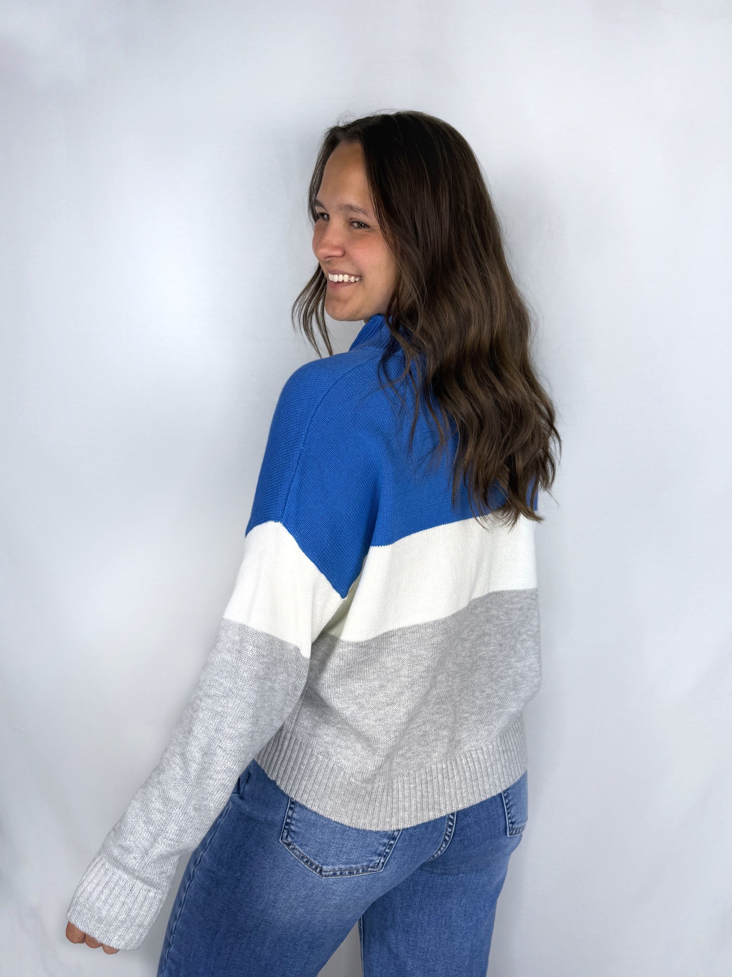 Detroit Grey/Blue Quarter Zip