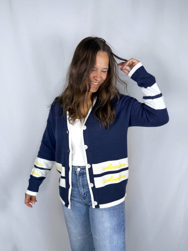 Michigan Wolverines Repeating Cardigan