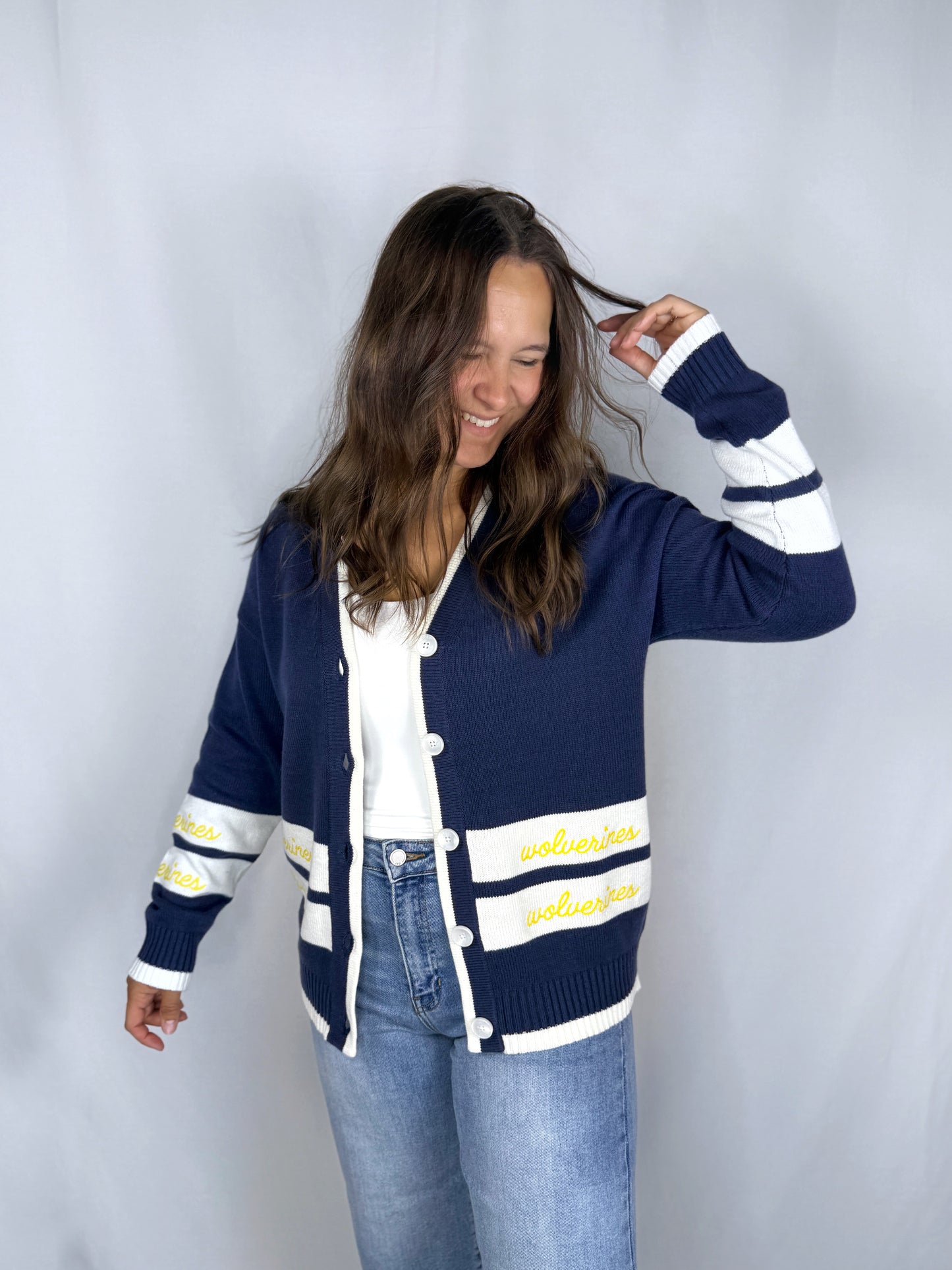 Michigan Wolverines Repeating Cardigan