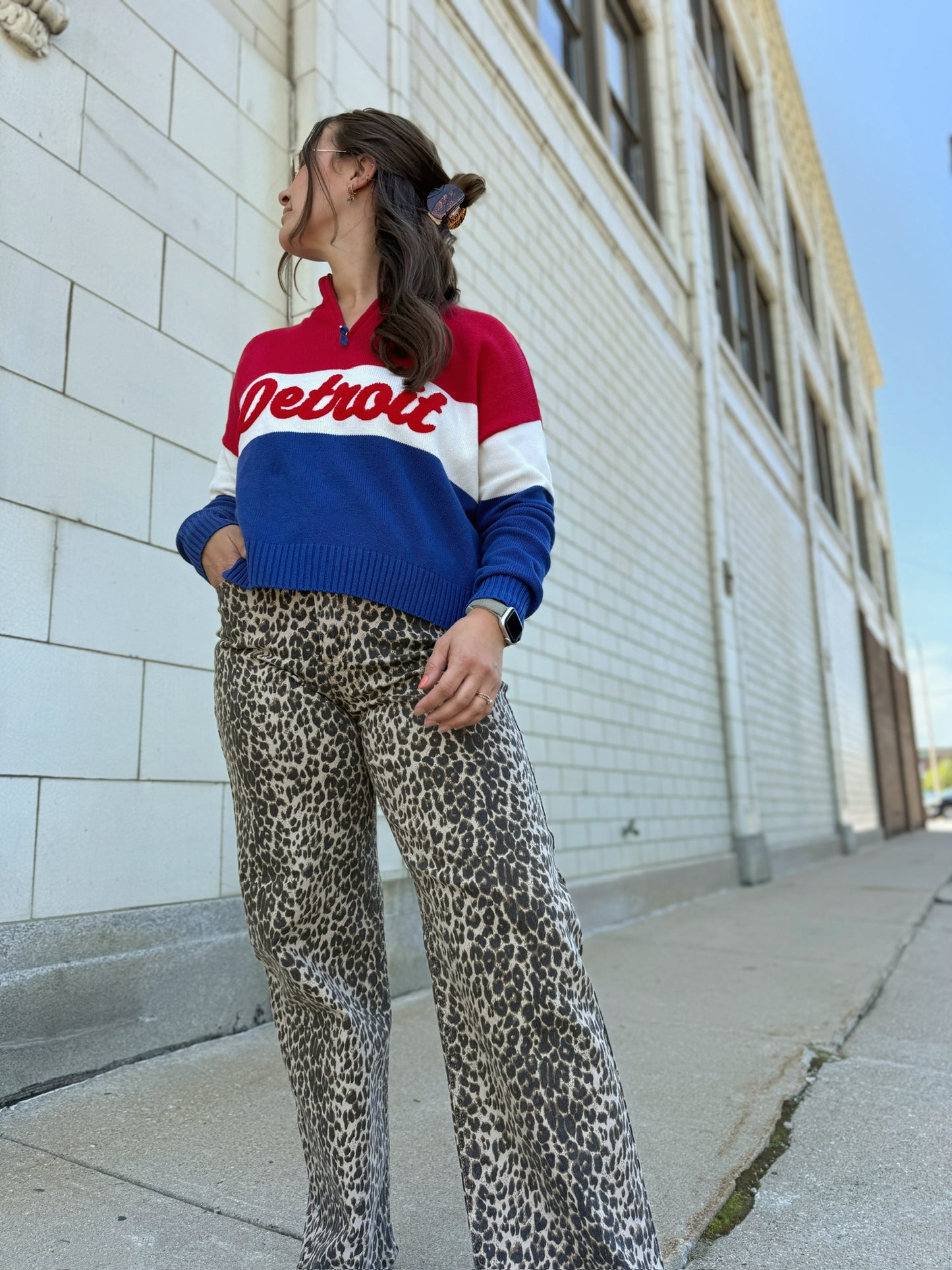 Detroit Red/Blue Quarter Zip