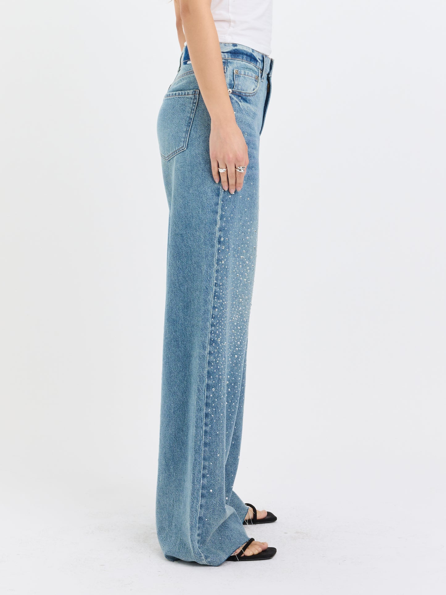 Far Out High Rise Wide Leg in Stardust