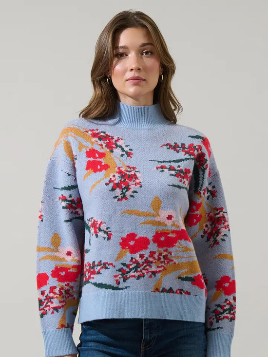Fifi Floral Mock Neck Sweater