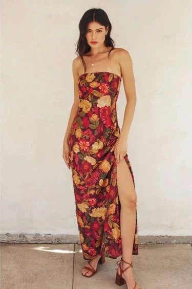 Florence Strapless Floral Dress