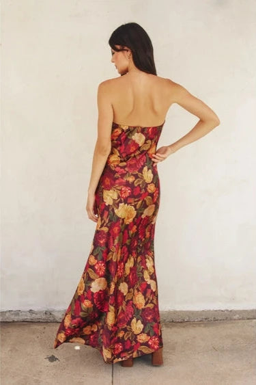 Florence Strapless Floral Dress