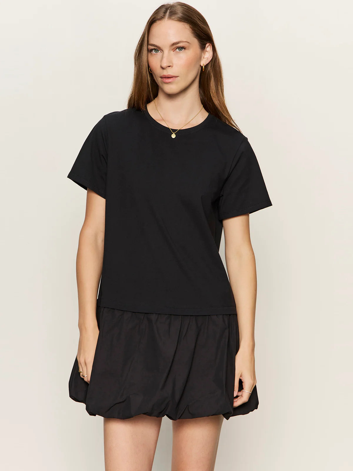 For Keeps Bubble T-Shirt Dress in Black