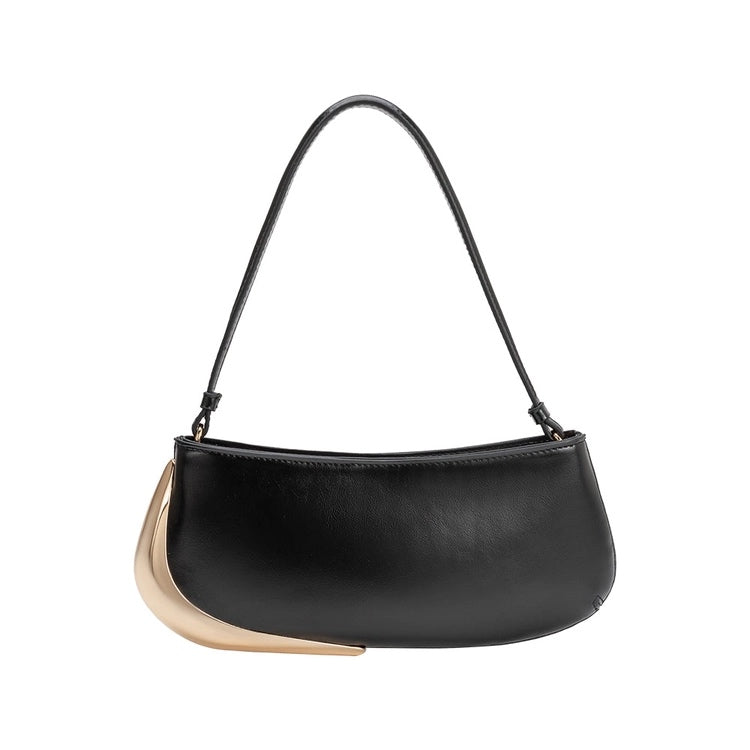 Sade Recycled Vegan Leather Shoulder Bag in Black