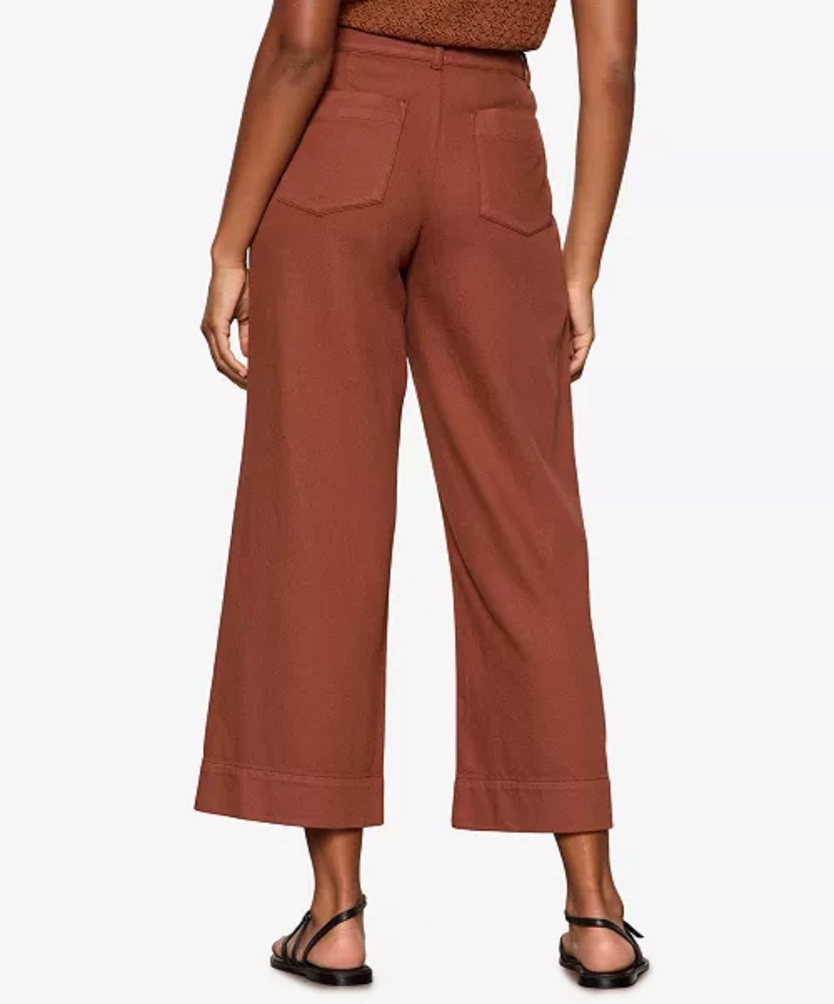 Soft Marine Wide Leg Crop Pant in Ancient Clay