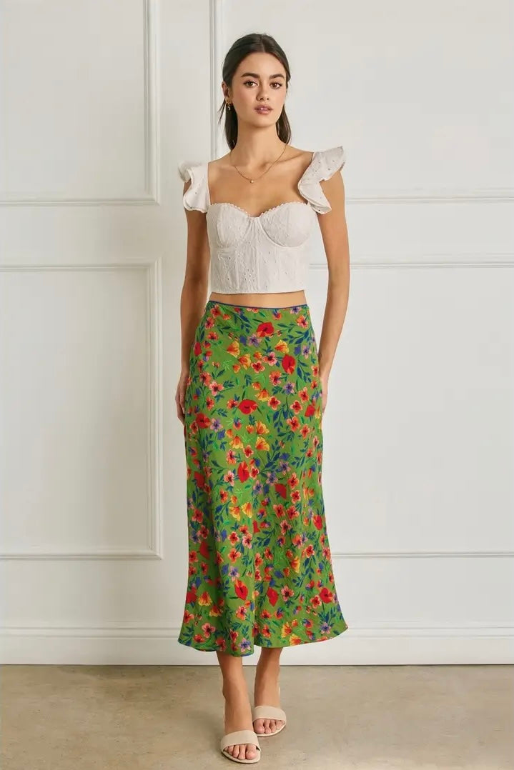 Daphne Floral Lace Detail Pencil Skirt