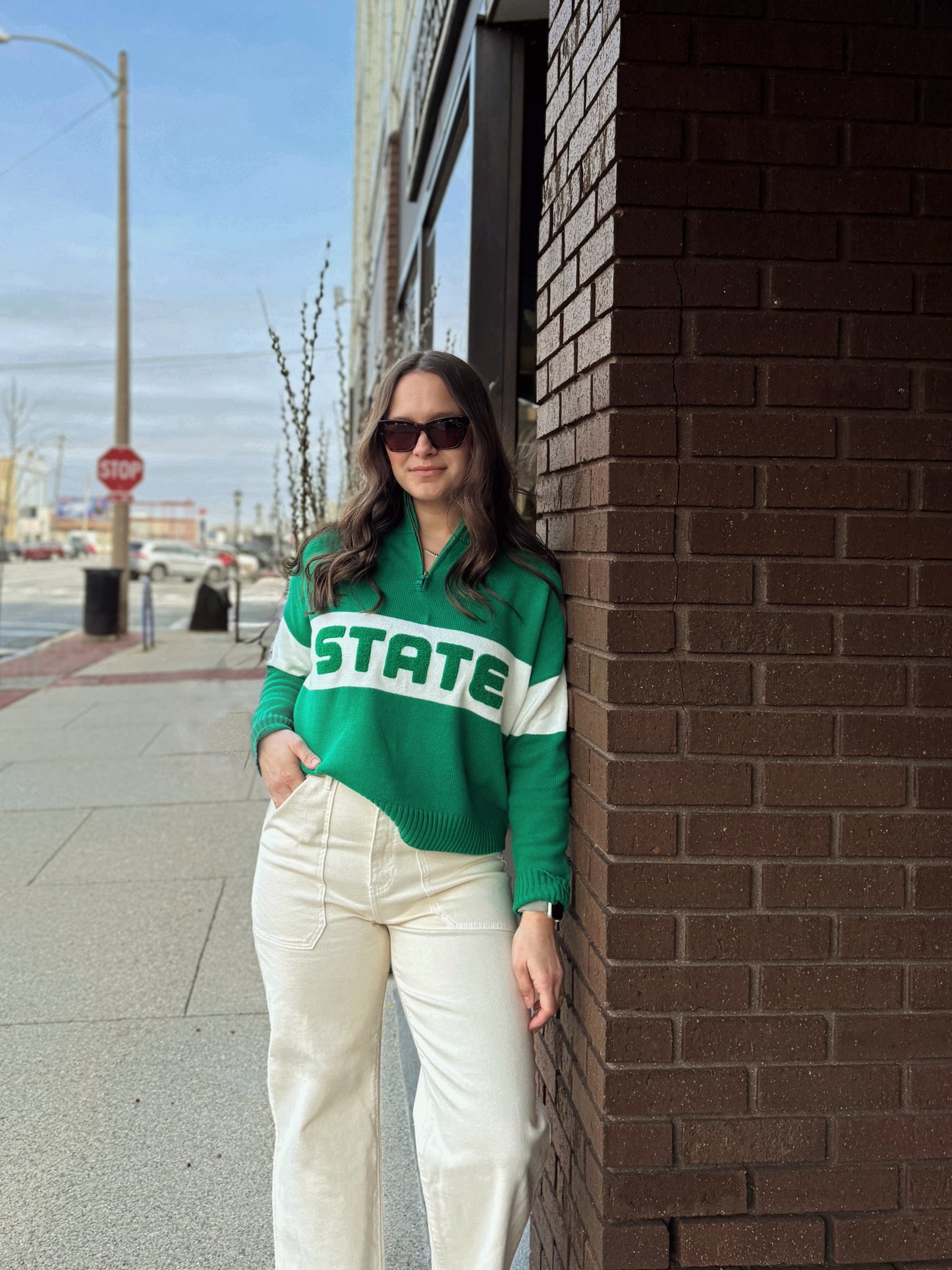 Michigan State Quarter Zip Sweater
