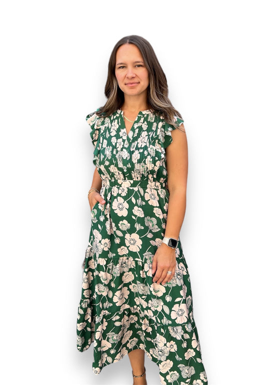 Fields of Green Midi Dress