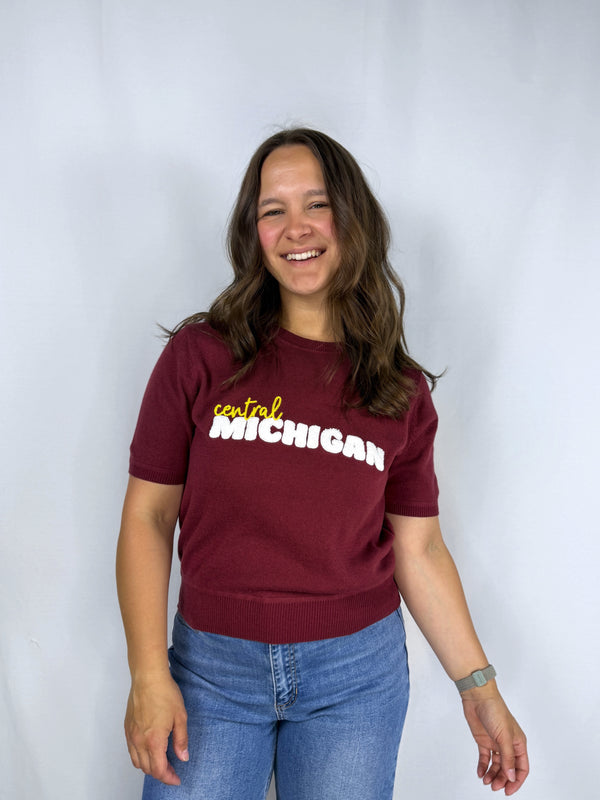 Central Michigan Short Sleeve Sweater