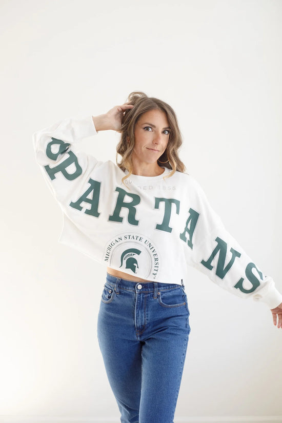 Michigan State Spartans Long Sleeved Crop