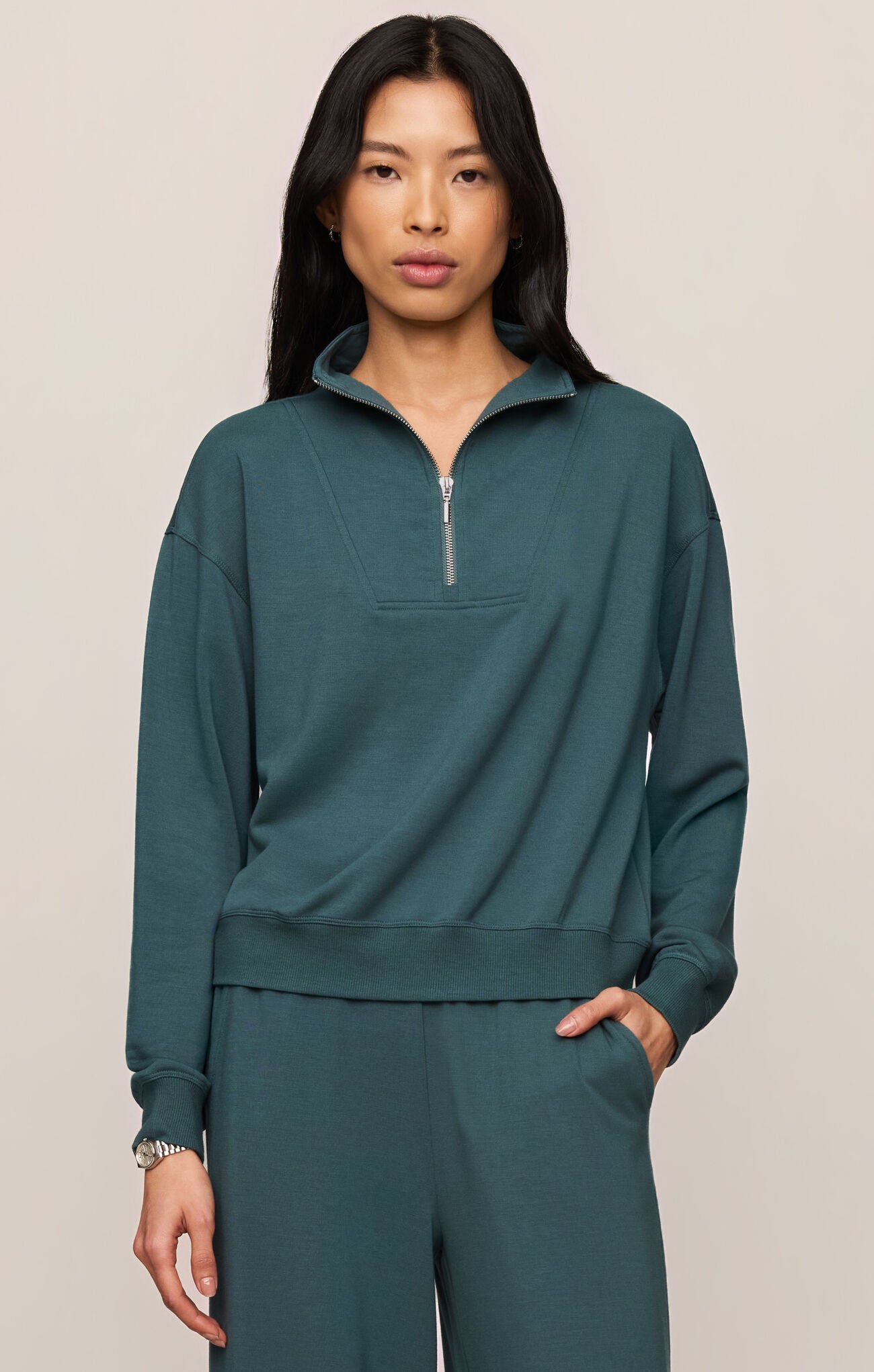 Gate Check Modal Sweatshirt in Emerald Cove