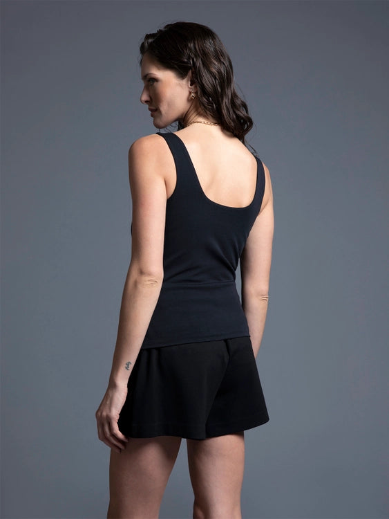Gemma Scoop Neck Tank Black