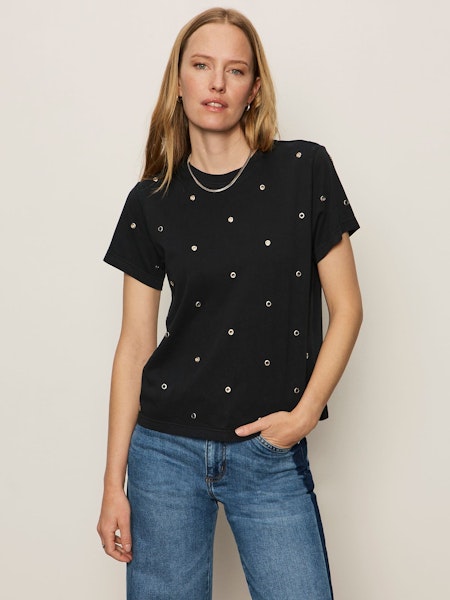 Grommet Embellished Tee