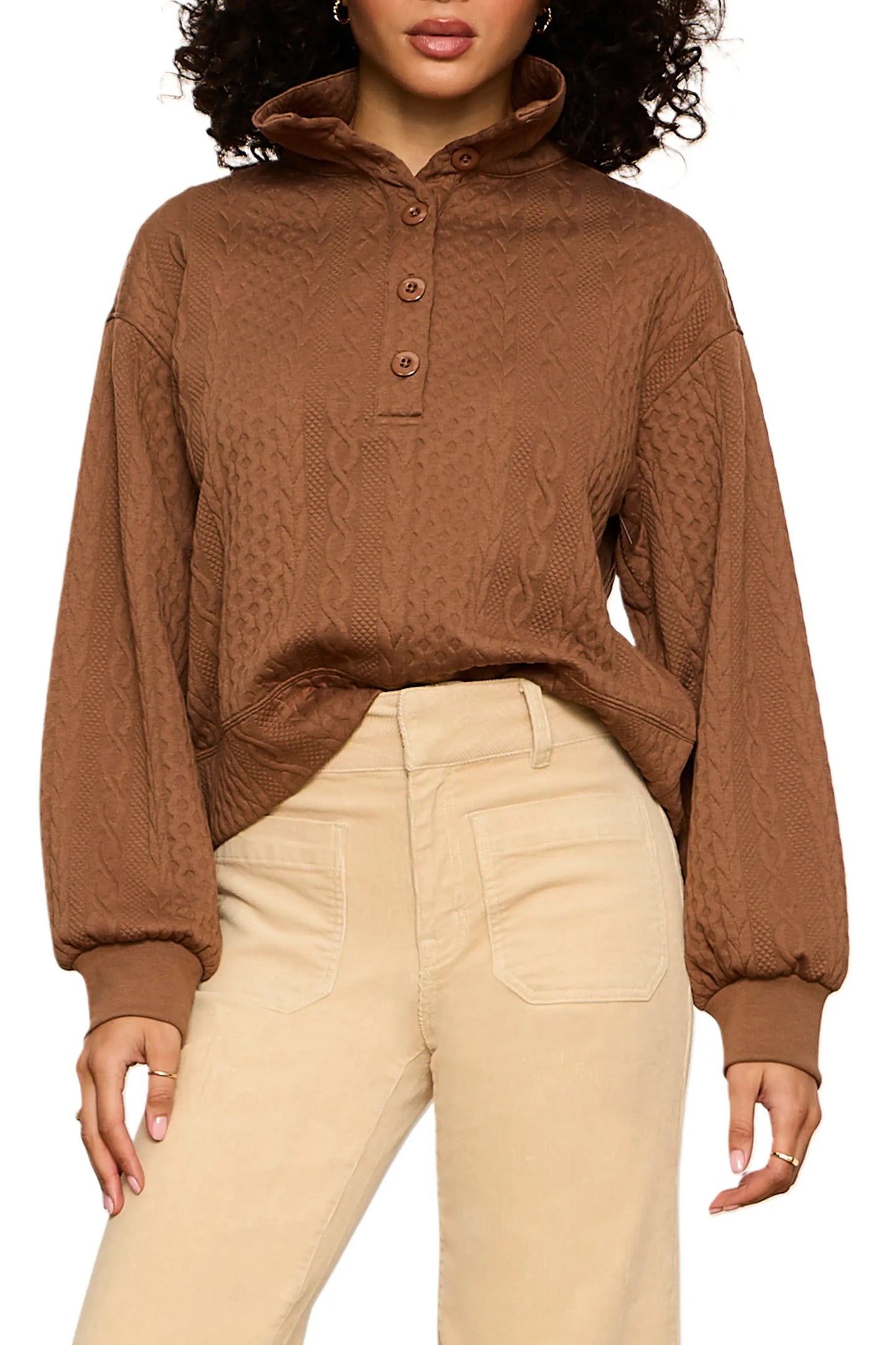 Halley Relaxed Popover in Cocoa Powder