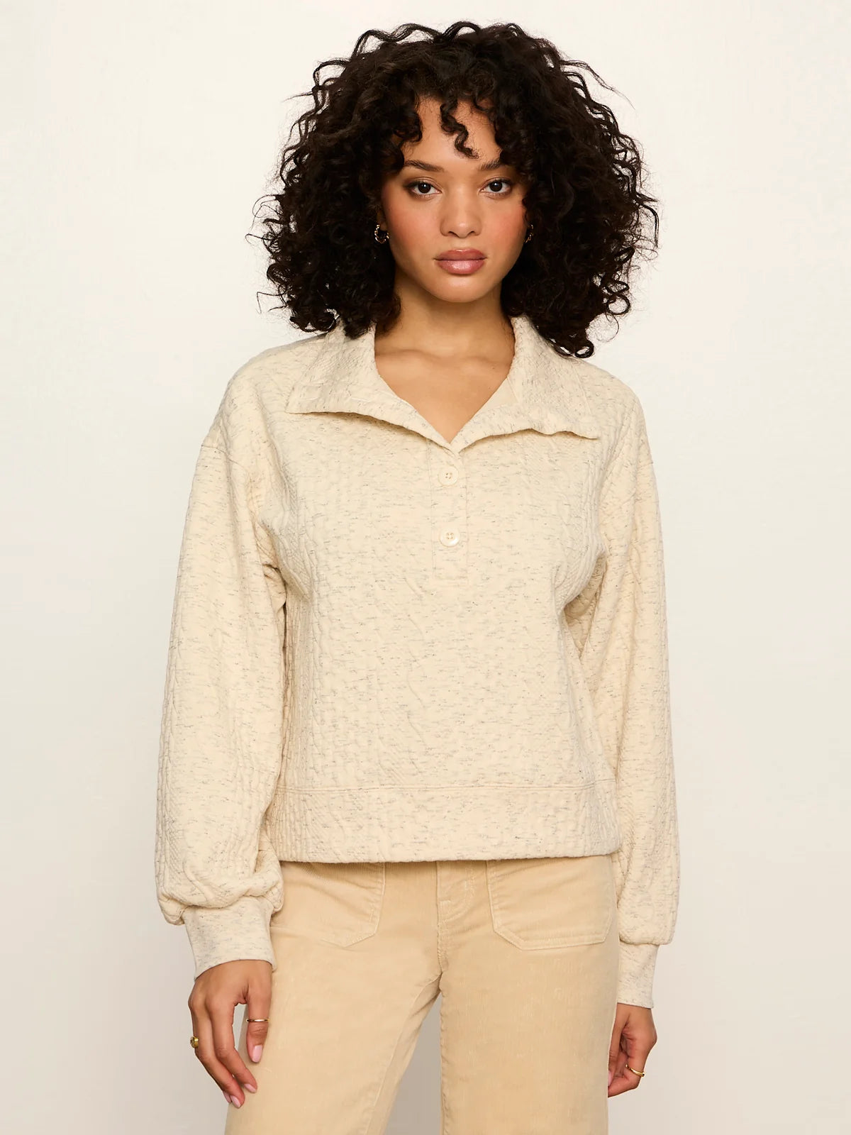 Halley Relaxed Popover in Heather Bone