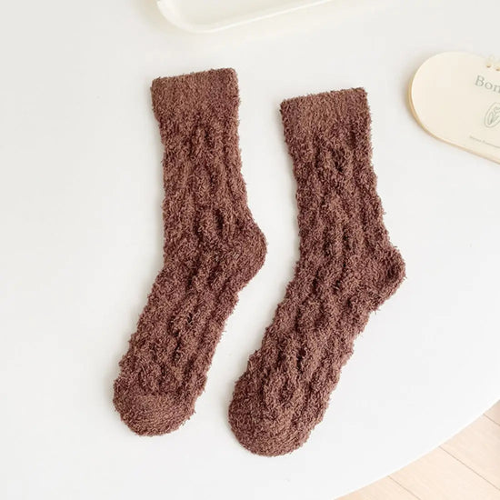 Rufia Soft Fleece Socks in Coffee