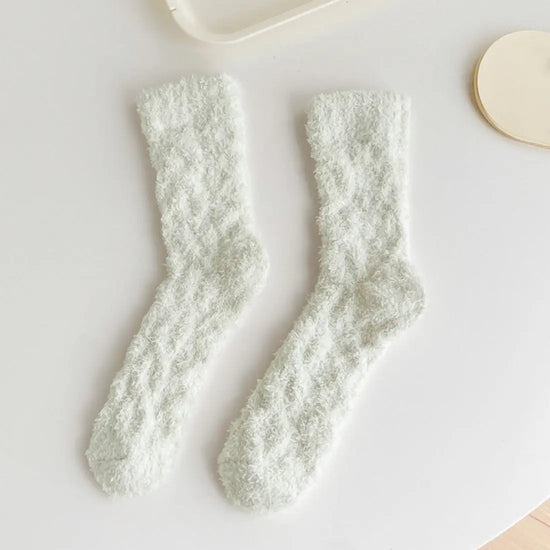 Rufia Soft Fleece Socks in White