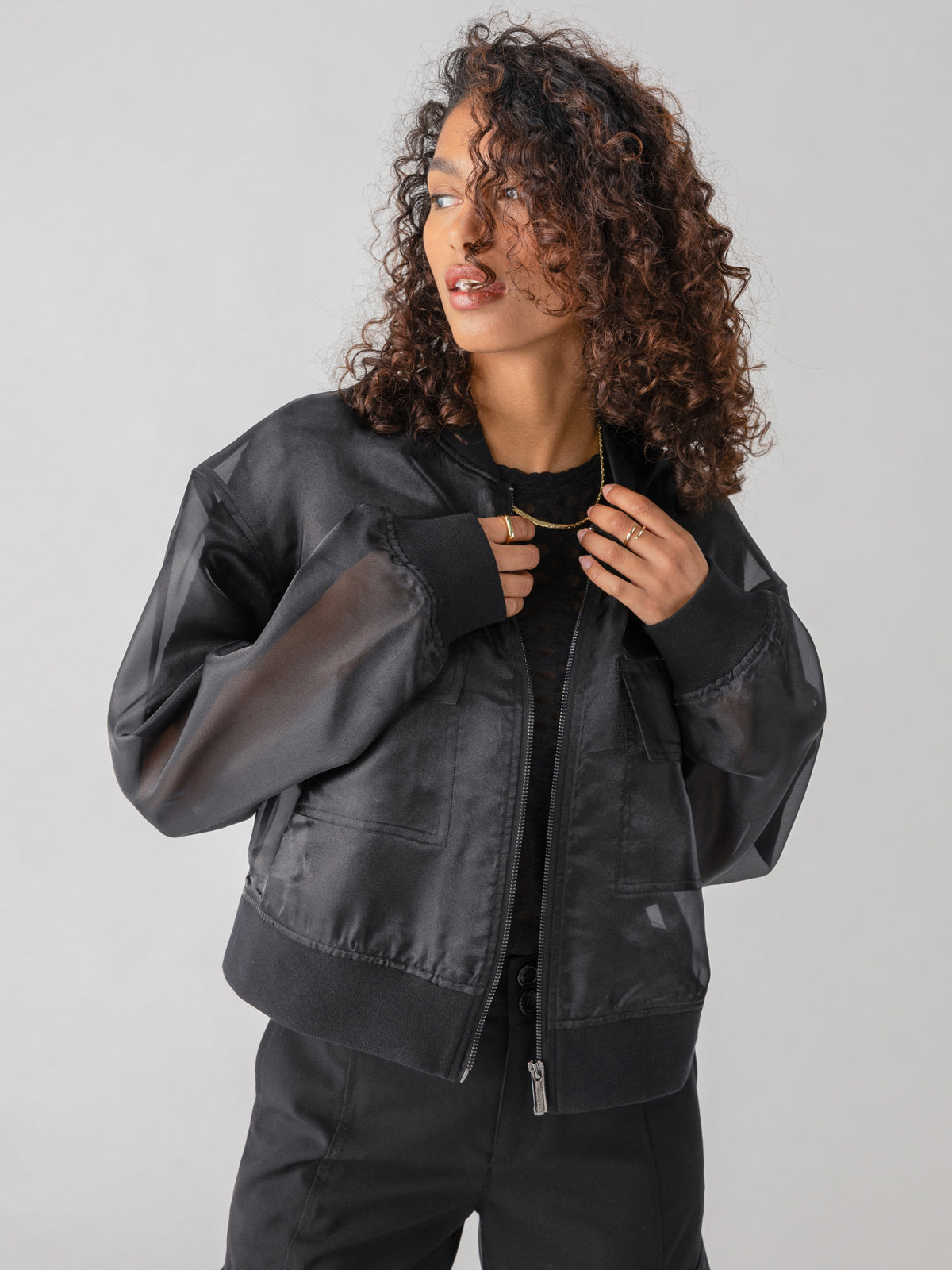 Skyline Organza Bomber Jacket