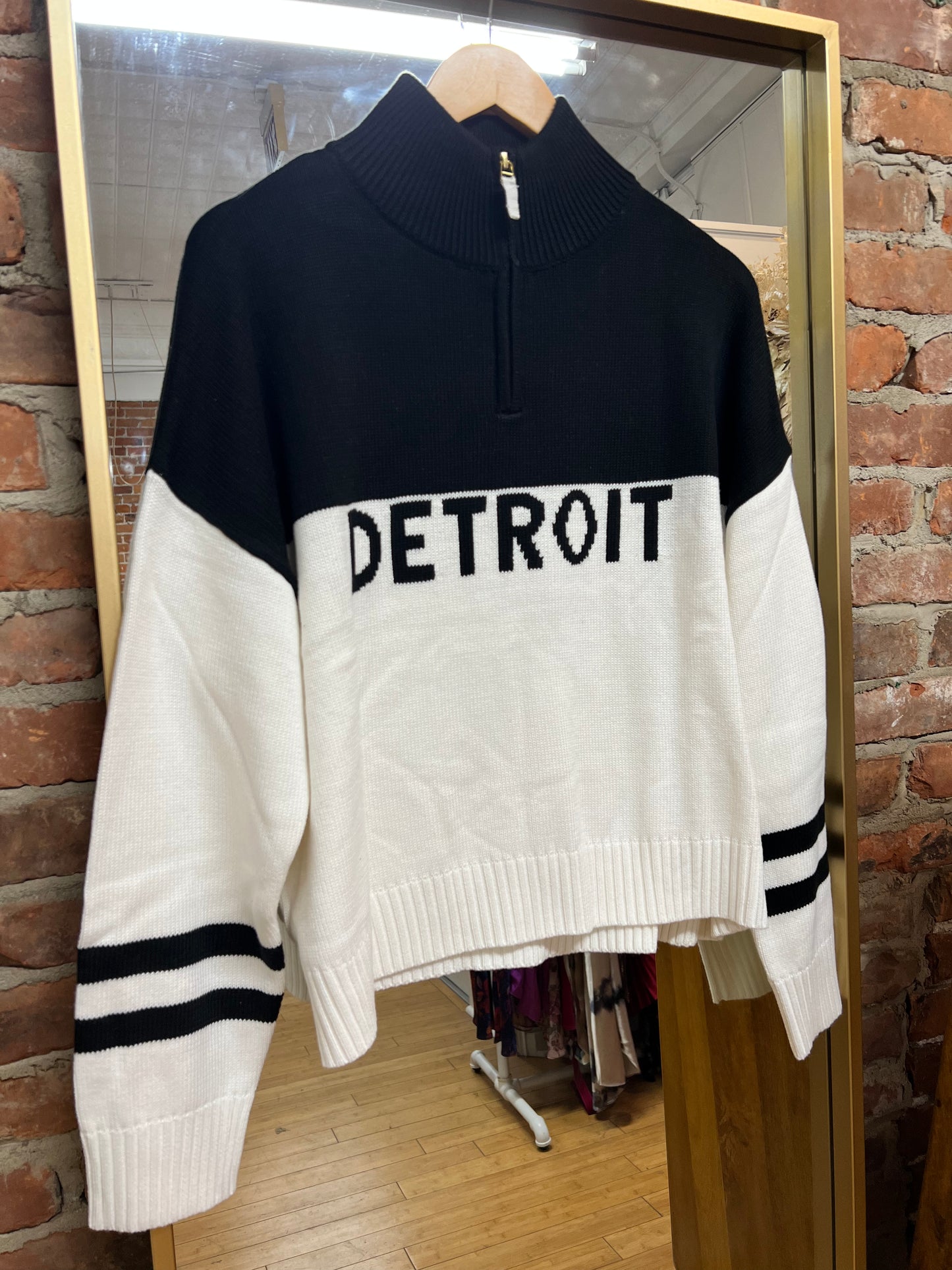 Detroit Quarter Zip Knit Sweater