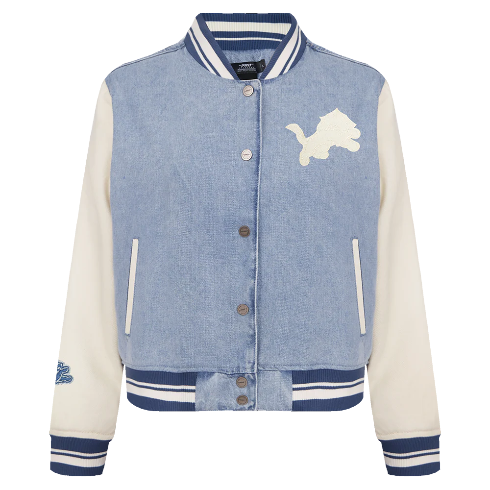 Detroit Lions Denim Varsity Jacket