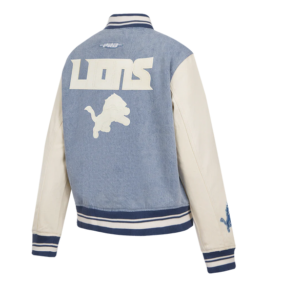 Detroit Lions Denim Varsity Jacket