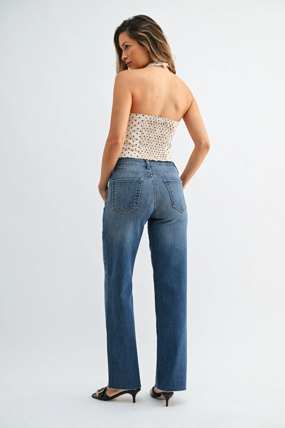 The Slim Wide Leg Medium Denim