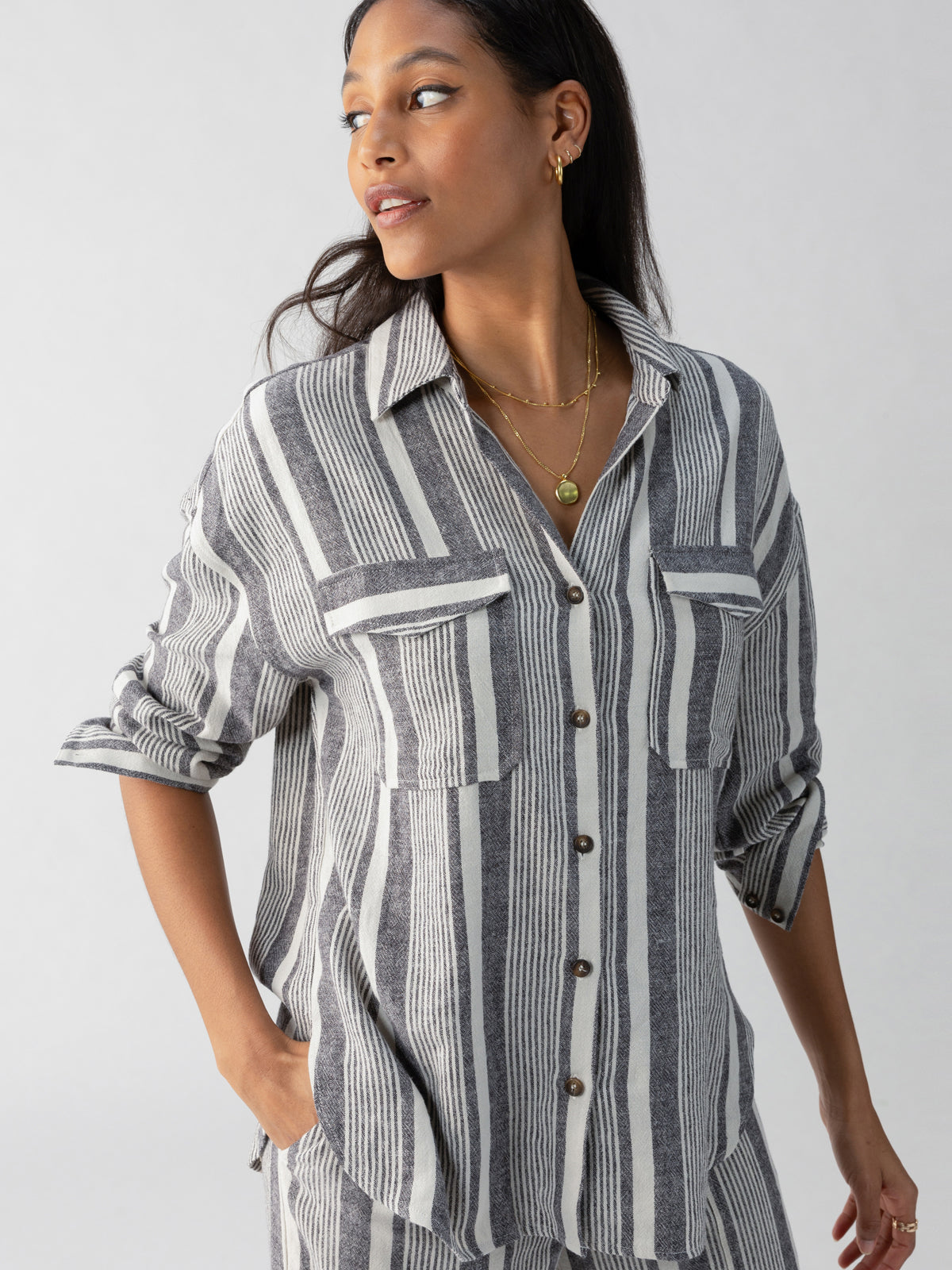 Pocket Shirt Variegated Stripe