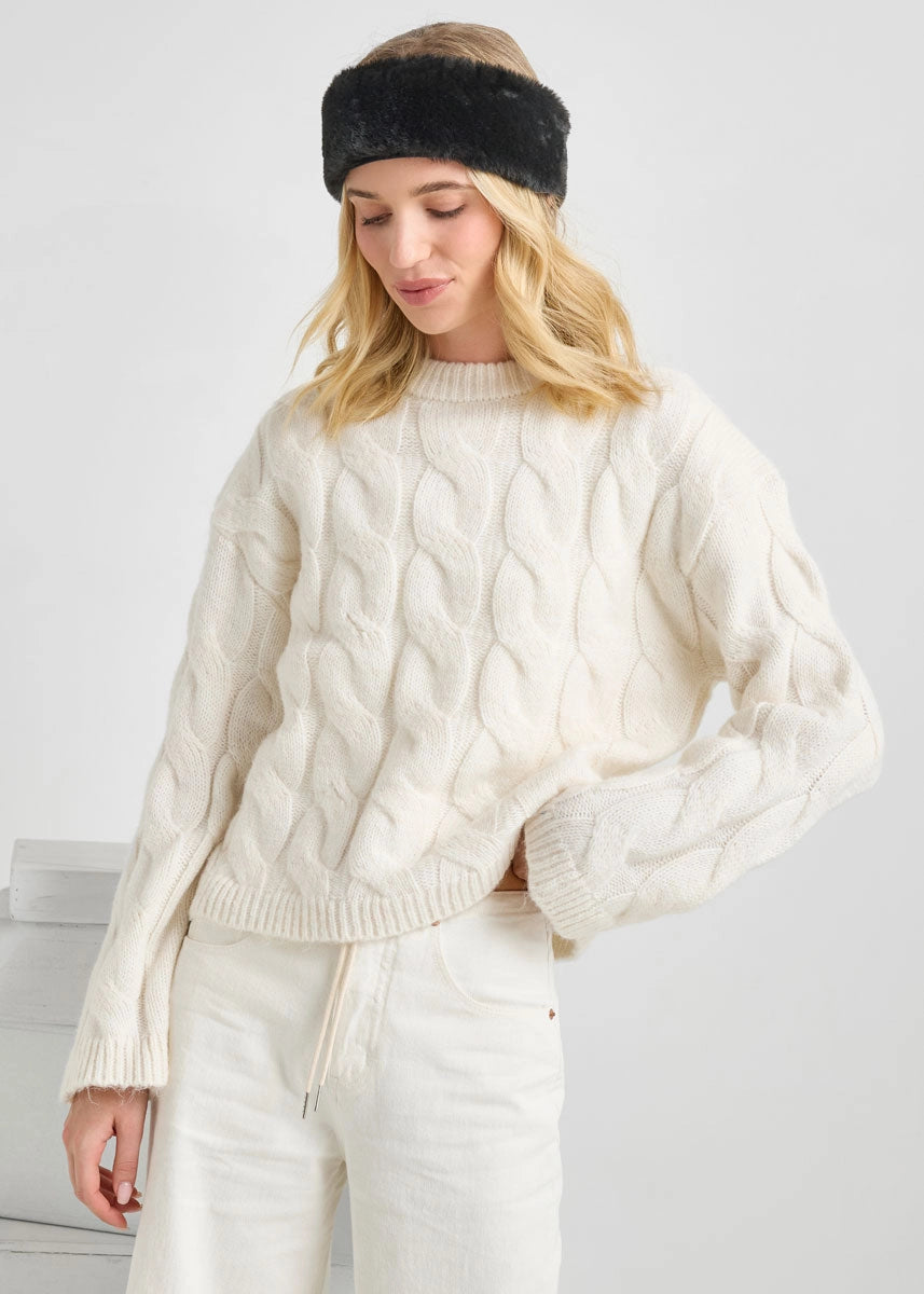 Mad Hatter Faux-Fur Headband Black