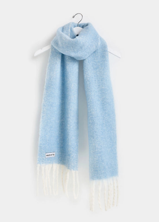 Mad Hatter Oversized Blanket Scarf Blue & Ivory
