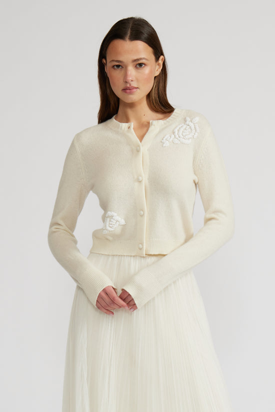 Nilda Beaded Cardigan Ivory