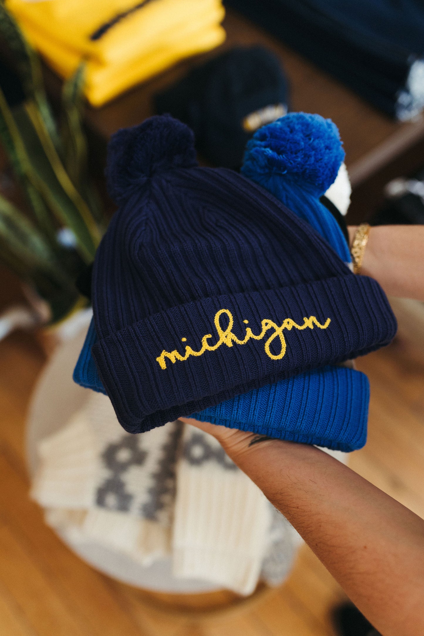 Michigan Cursive Beanie