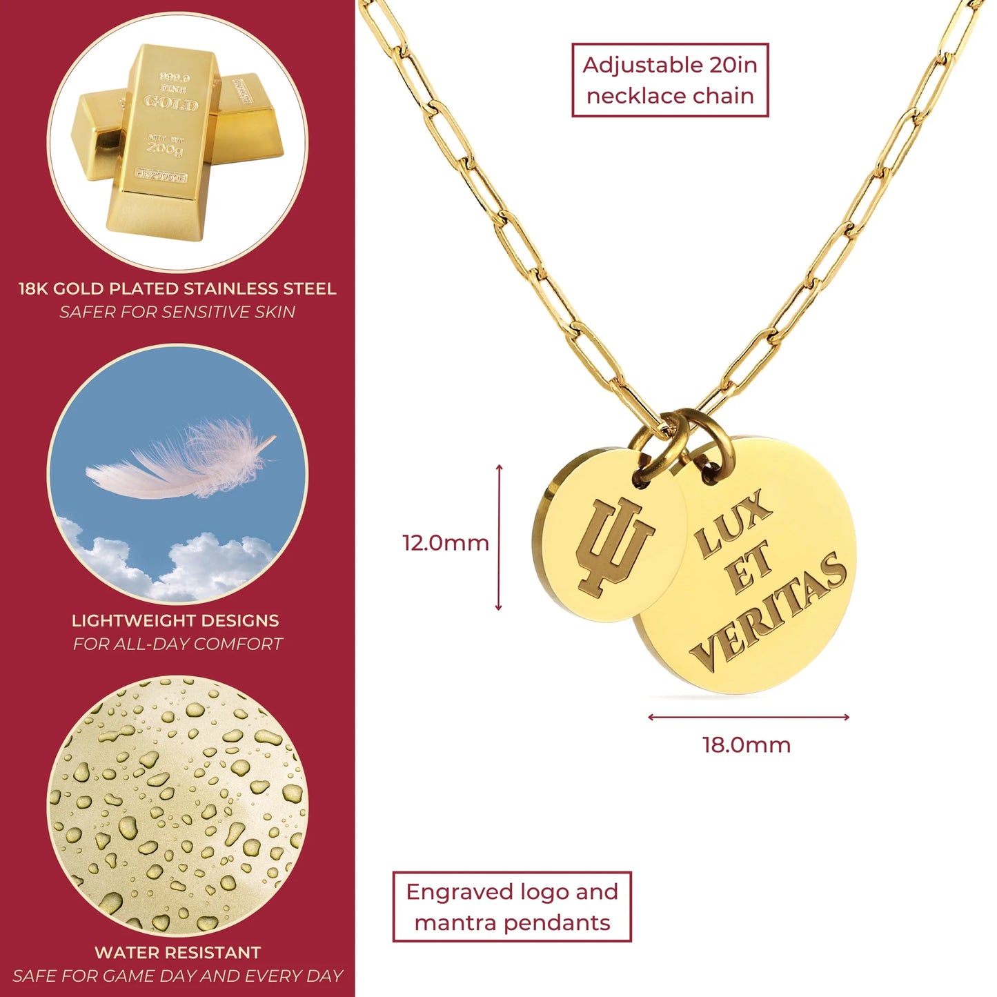 Indiana Paperclip Chain Charm Necklace