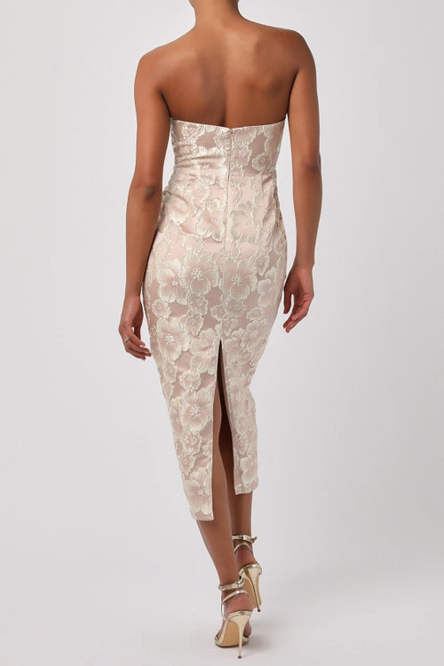 Isla Strapless Dress Champagne