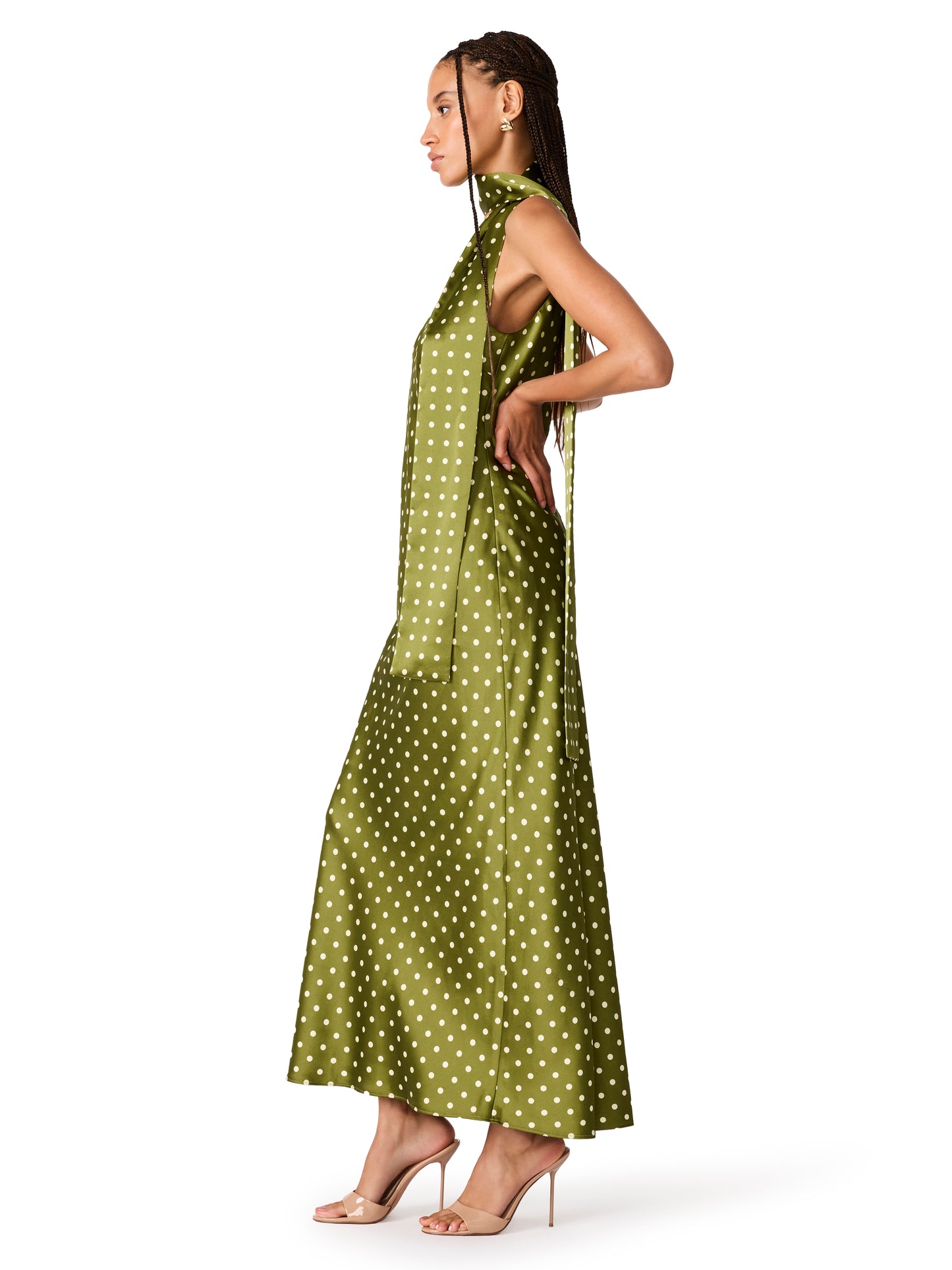 Jaiden Dress in Olive Heather