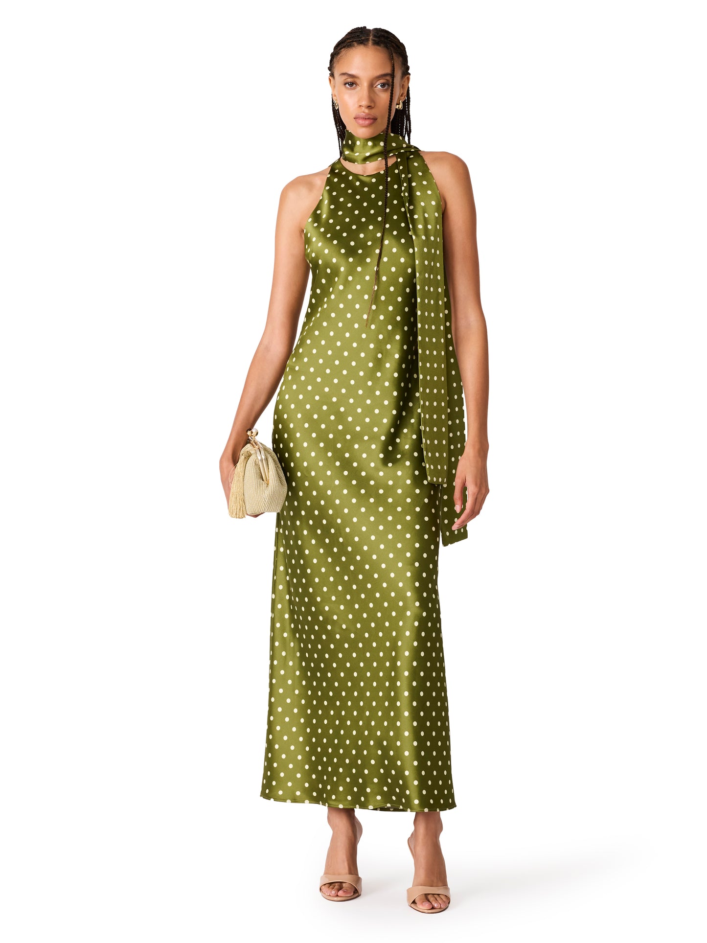 Jaiden Dress in Olive Heather