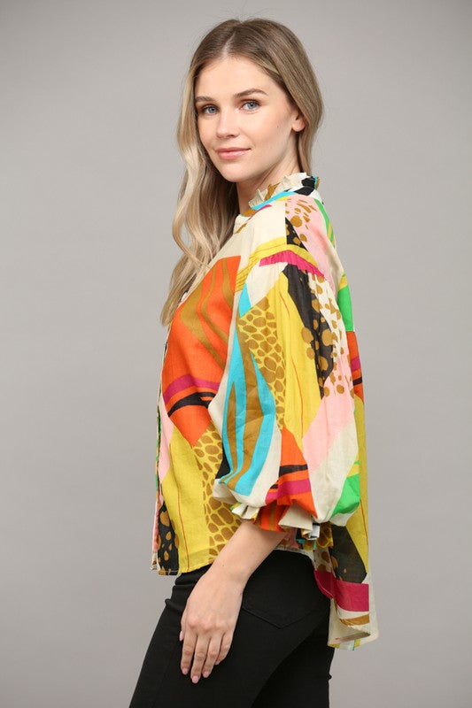 Janeen Abstract Blouse