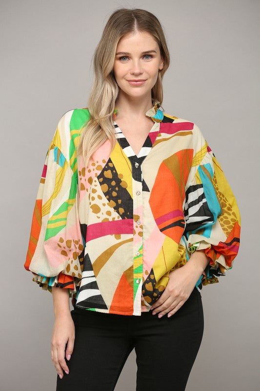 Load image into Gallery viewer, Janeen Abstract Blouse
