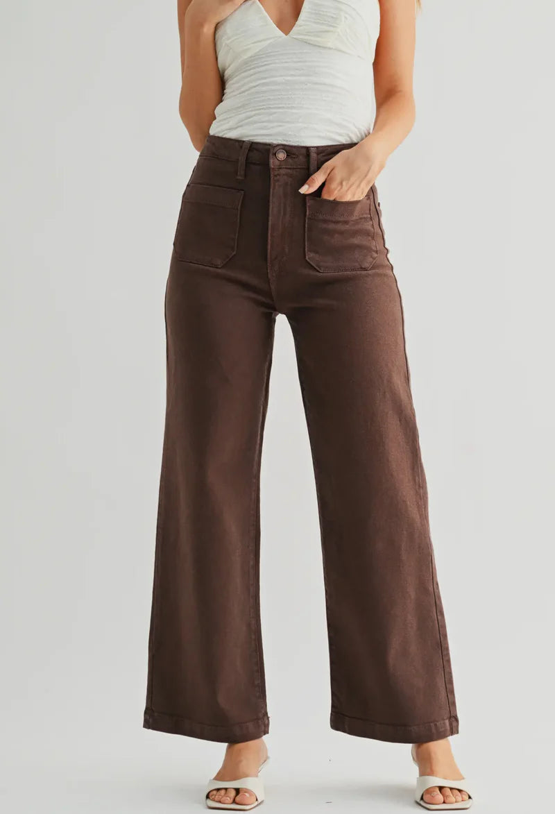 Julianna Patch Pocket Jeans Brown