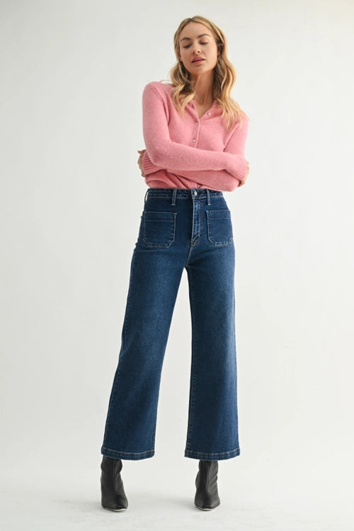 Julianna Patch Pocket Jeans Dark Denim