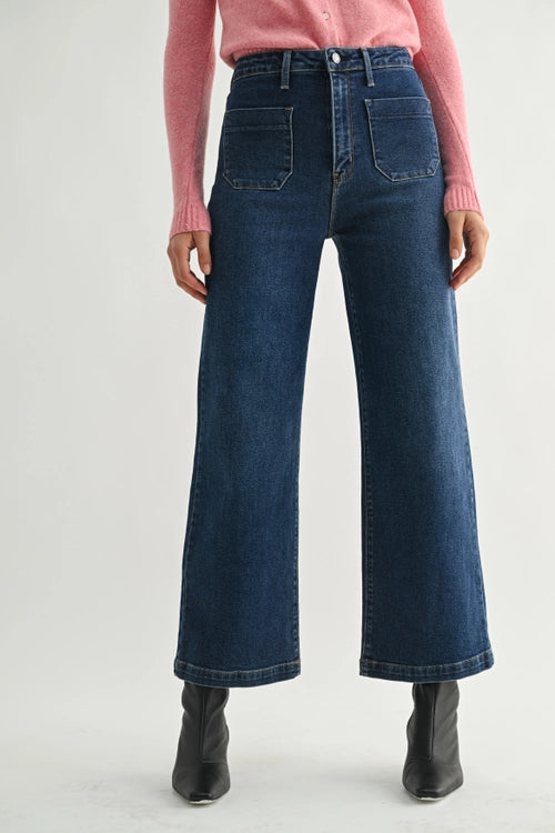 Julianna Patch Pocket Jeans Dark Denim