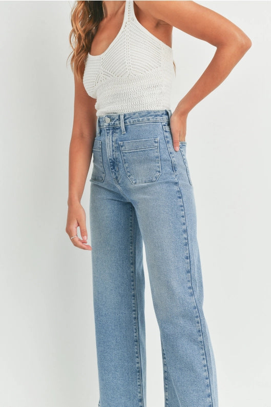 Julianna Patch Pocket Jeans Light Denim