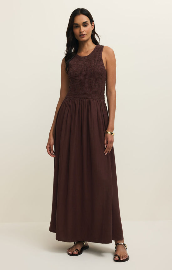 juniper long dress AFRM Juniper knit crepe maxi dress in fig