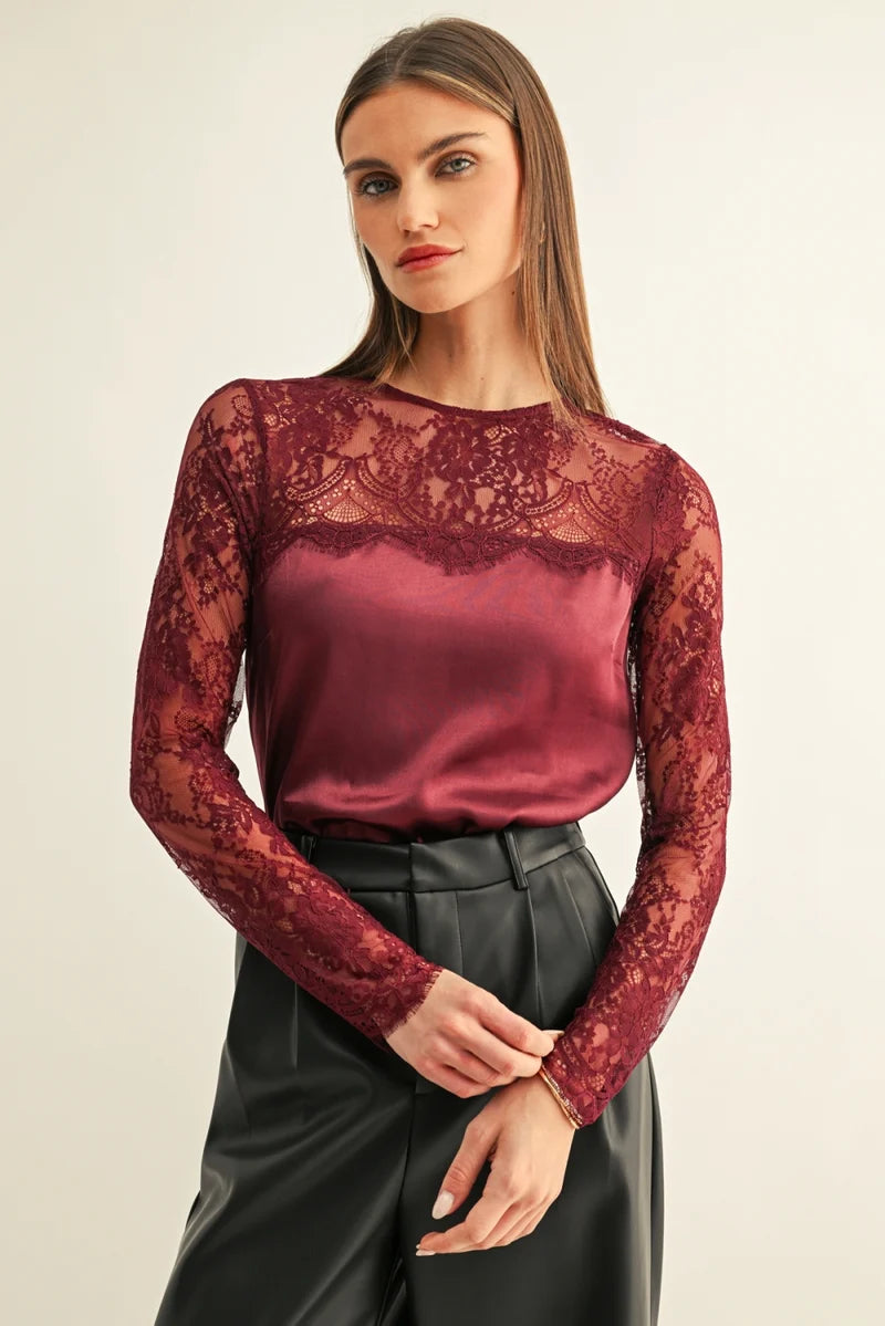 Kataleya Lace Contrast Top
