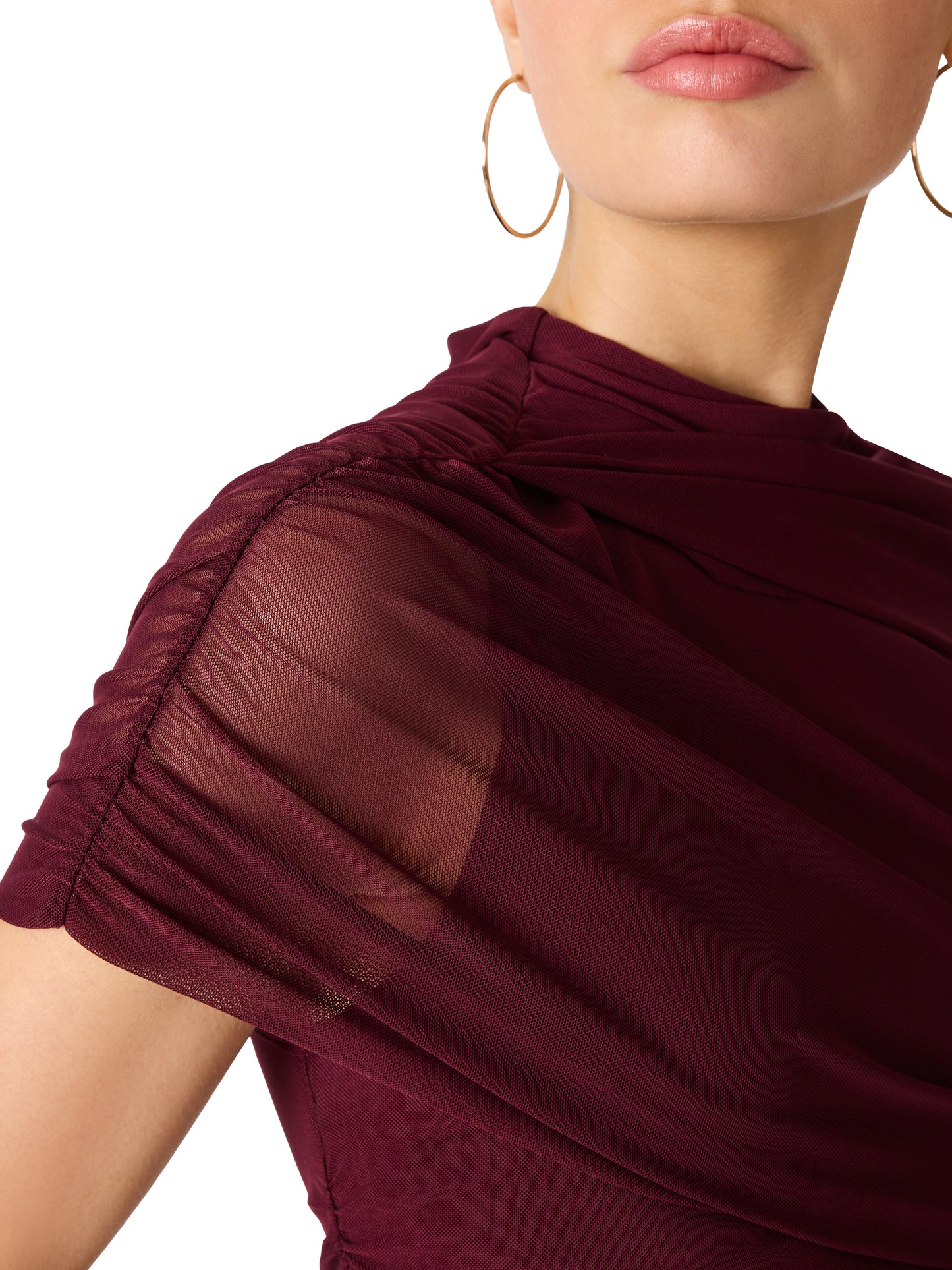 Kerry Mesh Top in Deep Fig