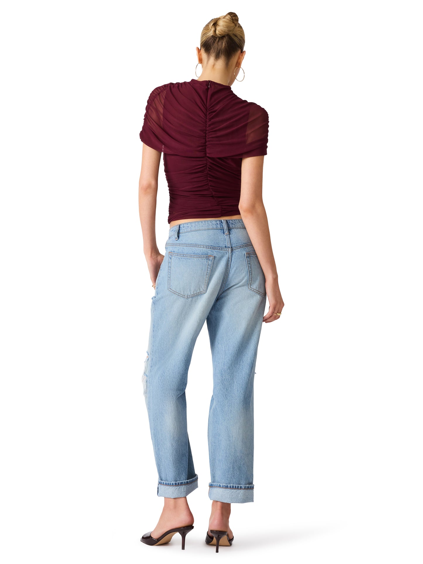 Kerry Mesh Top in Deep Fig
