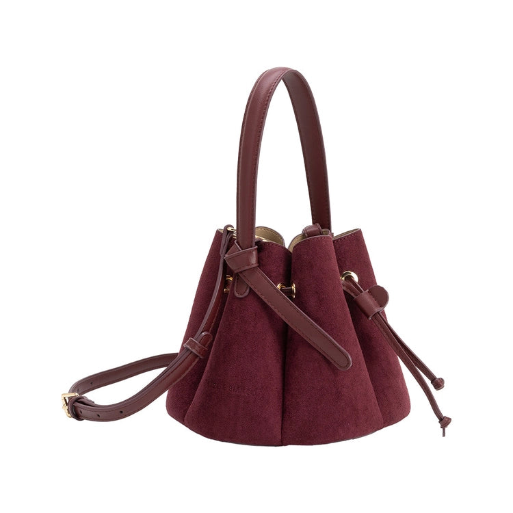 Laguna Mini Recycled Vegan Suede Bag in Burgundy