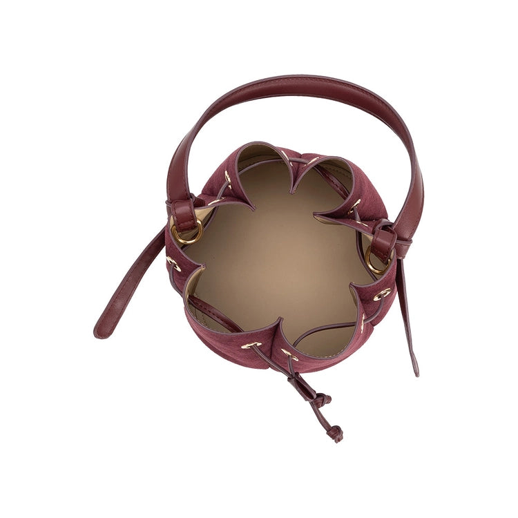 Laguna Mini Recycled Vegan Suede Bag in Burgundy
