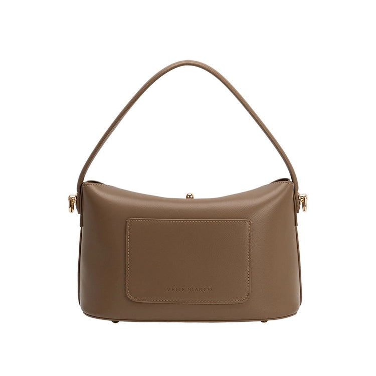 Lana Recycled Vegan Leather Crossbody Bag in Taupe